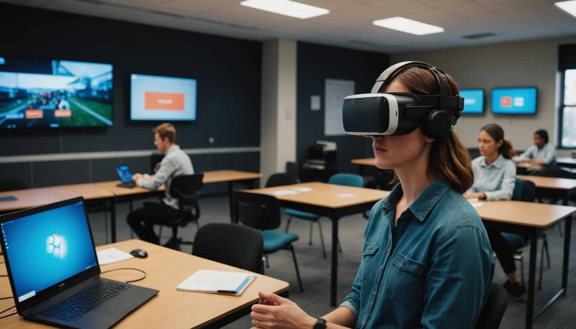 Casque VR utilisé pour une session de formation  
Professionnels en formation grâce à la réalité virtuelle